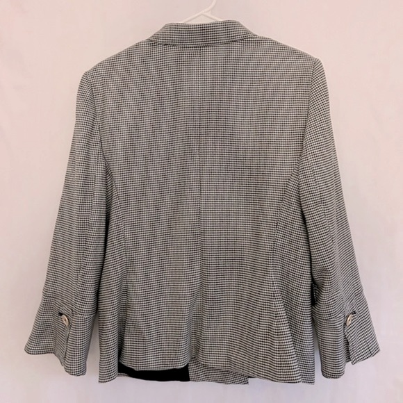 Donna Karan Houndstooth Lined Double Breasted Old Money Blazer Jacket Size L - Picture 7 of 16